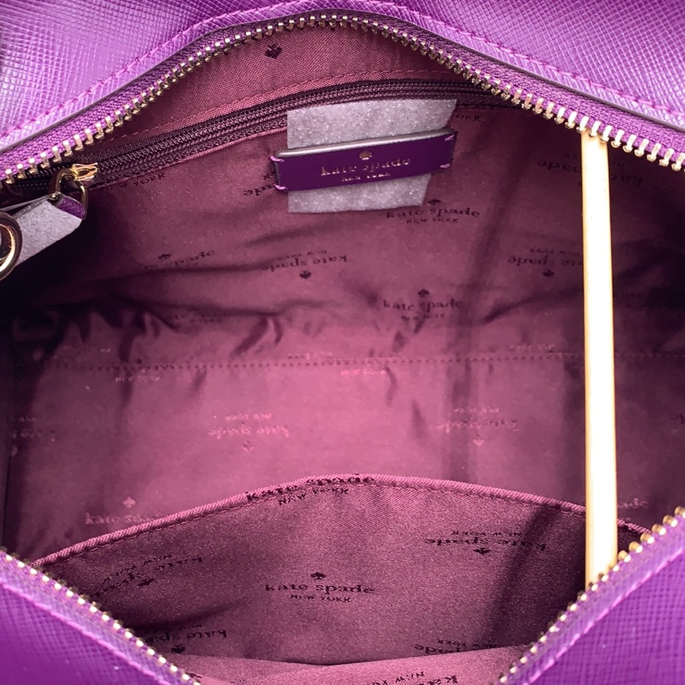 KATE SPADE Madison Saffiano Leather Medium Satchel RIPE PLUM COLOR - Picture 10 of 13